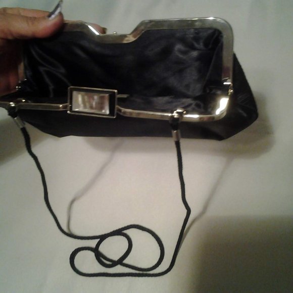 Kate Landry Satin Metal frame Clutch Purse Handbag - Picture 4 of 4